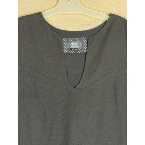 Maeve Anthropologie Dress Womens 10 Black Tunic Sleeveless Embroidered Lined - Picture 2 of 11